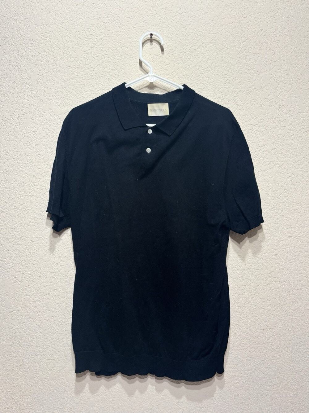 Handvaerk Pique Polo Black Men's Size Large